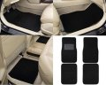 All Weather Carpet Vehicle Floor Mats 8 Piece Black Universal Fit With Vinyl Heel Pads For Passenger Cars Vans And Suvs Model 