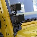 Dual A-pillar Light Brackets Alavente Lower Windshield Led Work Mounts Kit For 2007-2018 Jeep Wrangler Jk Jku Pair Black 