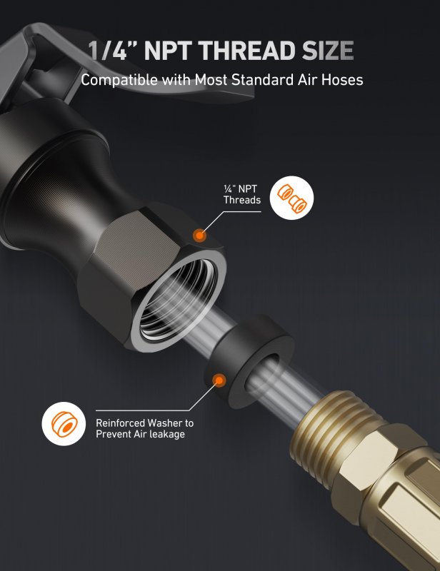 Heavy Duty Brass And Stainless Steel Air Chuck With Double Jaws Lock Close Flow Tire For Inflator Gauge Compressor Accessories