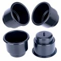 Set Of 4 Black Recessed Drop In Plastic Cup Holders With Drain For Boat Car Marine Rv 3 5 Height And 125 Outer Diameter 
