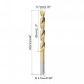 Uxcell 6 7mm Drill Bits High Speed Steel Straight Shank 100mm Length Twist Bit Fully Ground Titanium Coated 2 Pcs