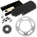 Caltric Black O-ring Drive Chain And Sprockets Kit For Triumph Bonneville 800 T100 2002 2003 2004 2005