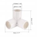 Uxcell 3 Way Elbow Pvc Pipe Fitting Furniture Grade 25mm Size Tee Corner Fittings White 10pcs