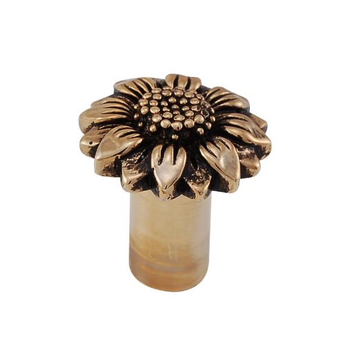 Vicenza Designs K1075 Carlotta Daisy Knob Small Antique Gold