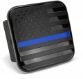 Mull Usa Flag Metal Hitch Cover Plug Fits 2 Receiver Black With Thin Blue Line 