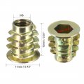 Uxcell Furniture Threaded Insert Nuts Zinc Alloy M6 Internal Threads 13mm Length 50pcs