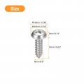 Uxcell St5x16mm Phillips Pan Head Self-tapping Screw With Washer 50pcs 304 Stainless Steel Wood Full Thread Silver