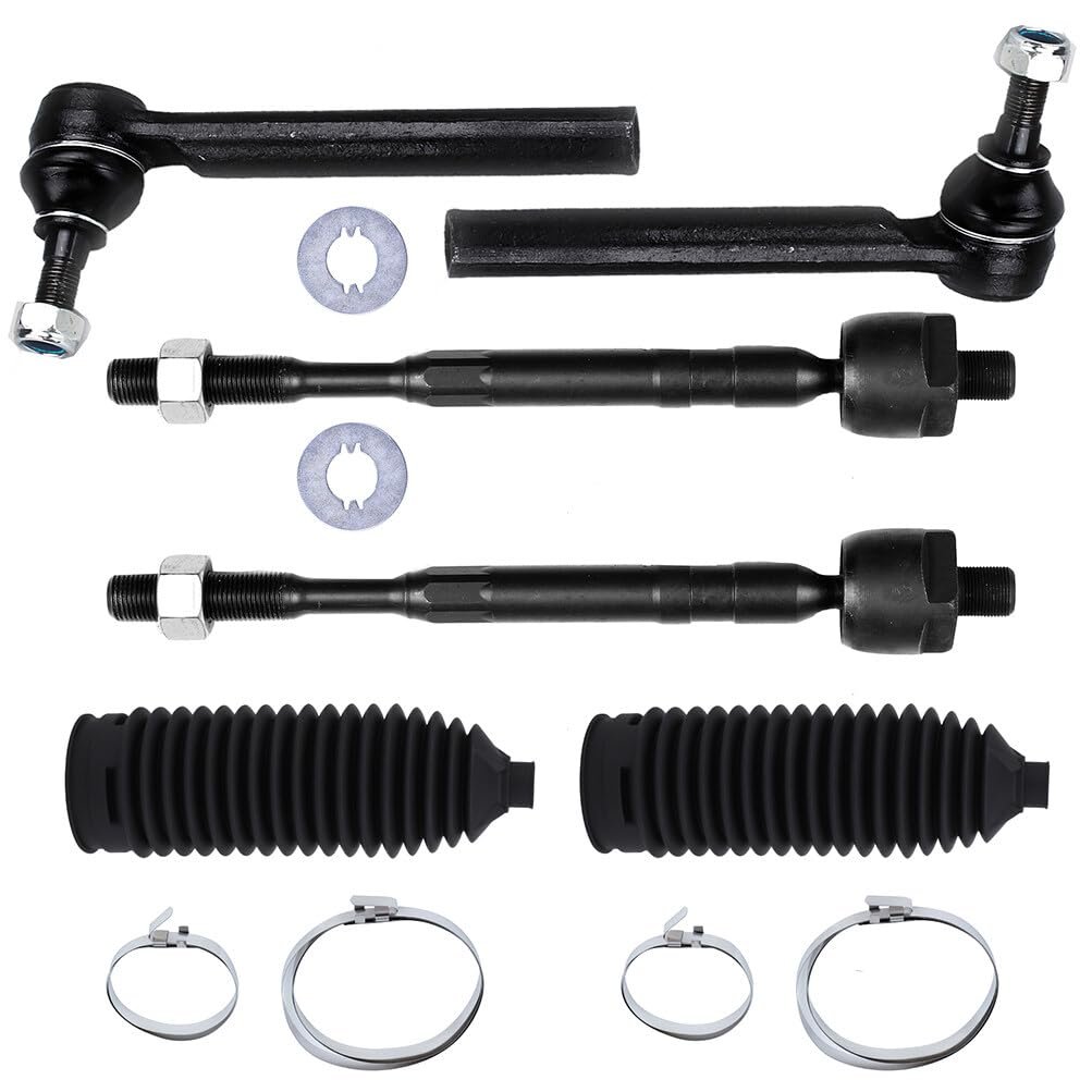 6-piece For 2003-2004 Nissan Murano Front Outer Inner Tie Rod End Steering Rack Boot
