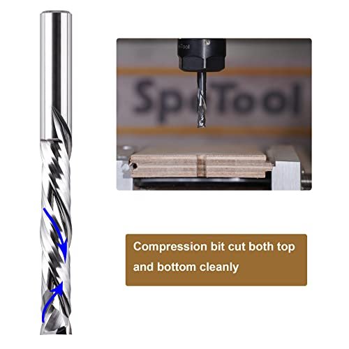 Compression Spiral Router Bit 1 2 In Shank 3 Cutting Length Up And Down Cnc Bits For Woodworking Milling Slot Mortise Carbide