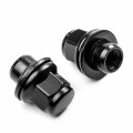 Krator 24pc Black 12x1 5 Wheel Lug Nuts 21mm Hex Mag Seat Overall Length 1 45