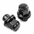 Krator 24pc Black 12x1 5 Wheel Lug Nuts 21mm Hex Mag Seat Overall Length 1 45