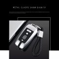 Jannechou Premium Aluminum Alloy Car Key Fob Case Cover Shell Fit For Rolls-royce Phantom Badge Edition With Metal Keychain