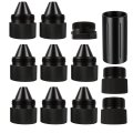 Black 1 375 In X 24 Cone Shaped Sealed End Replacement Parts Aluminum Alloy For Kenworth Peterbilt Volvo Freightliner Mack 