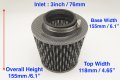 Autobahn88 Stainless Mesh High Flow Air Intake Cone Filter 3 76mm Inlet Carbon-like