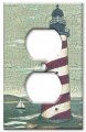 Art Plates Outlet Cover Oversize Switch Over Size Decorative Metal Wall Plate Cape Lighthouse 