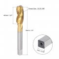 Uxcell Spiral Flute Threading Tap 1 2-20 Unf Hss High Speed Steel Titanium Plated Machine Thread Screw 3 Flutes Tapping Tool H2