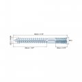 Uxcell M10x20mm Hanger Bolts Double Head Dowel Screw For Wood Furniture 20pcs
