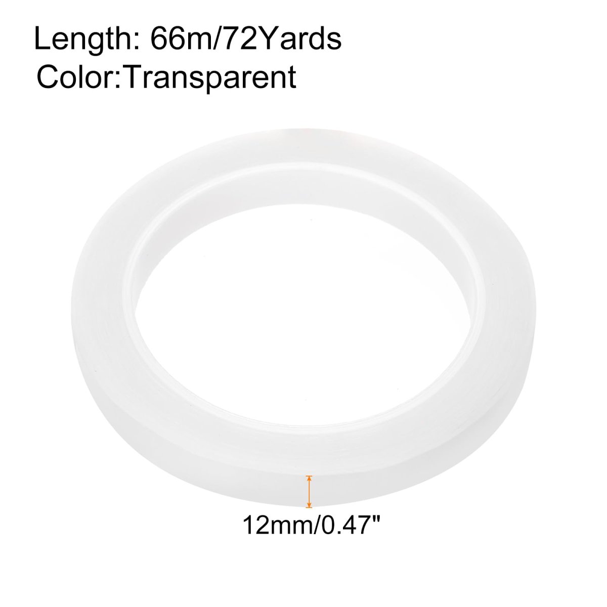1 Rolls Transparent 0 47 Inch X 72 Yards Polyester Film Electrical Tape Pet High Temperature Heat Resistant For Transformer