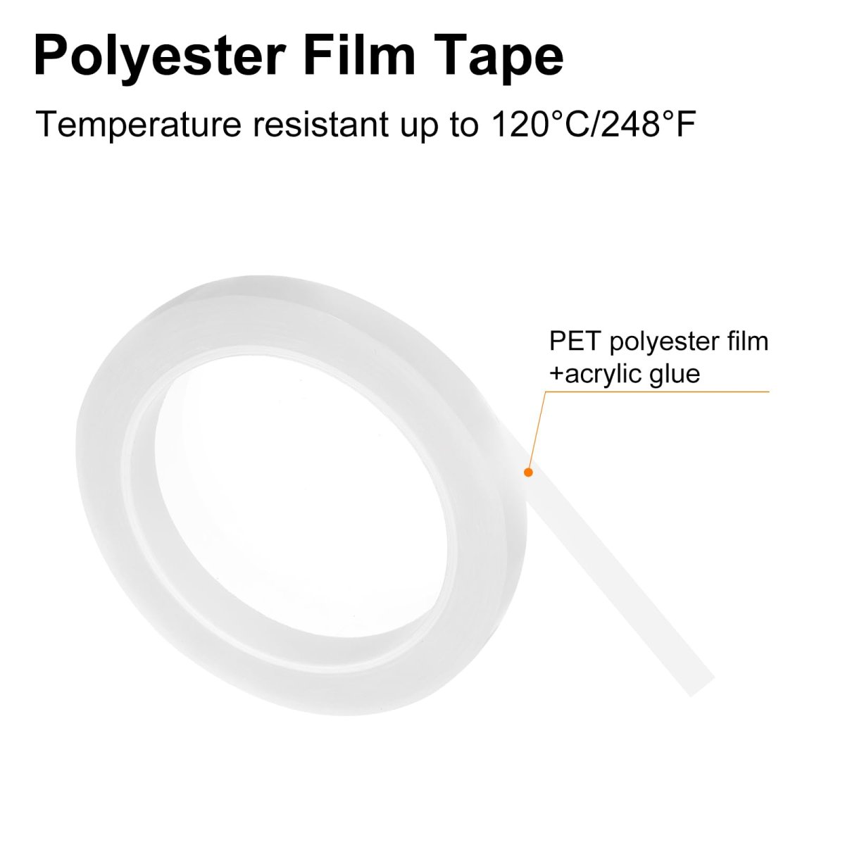 1 Rolls Transparent 0 47 Inch X 72 Yards Polyester Film Electrical Tape Pet High Temperature Heat Resistant For Transformer
