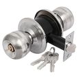 Uxcell Home Bedroom Door Stainless Steel Privacy Round Knob Lock Lockset W Keys
