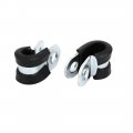 Uxcell 8mm Dia Rubber Lined R Shaped Zinc Plated Pipe Clip Cable Clamp 20pcs