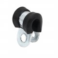 Uxcell 8mm Dia Rubber Lined R Shaped Zinc Plated Pipe Clip Cable Clamp 20pcs