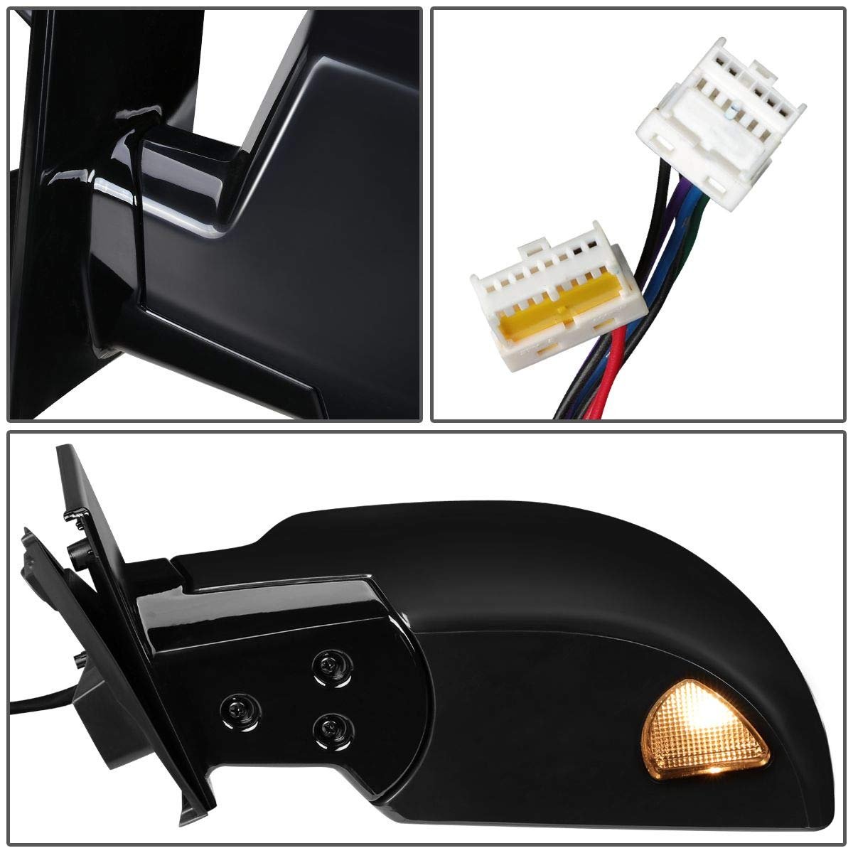 Ni1320191 Powered And Heated Driver Left Side View Door Mirror For Nissan Quest Sl 2005 To 2007 Black Paintable Finish With