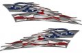 Weston Ink Reflective Motorcycle Tank Flame Decal Kit With American Flag 