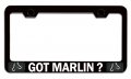 Marlin Fishing Black Metal License Plate Frame Tag Holder Universal Fit For Cars Trucks And Suvs 12 5 X 6 In Powder Coated 