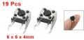 19 Pcs 6 X 4 Mm Right Angle Momentary Dip Tactile Push Button Switch
