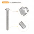 Uxcell 1 4-20x2-1 2 Hex Head Bolts 25pcs 304 Stainless Steel Hexagon Bolt Fully Thread Machine Screw