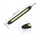 Cob Led Daytime Running Light Waterproof Rubber Flexible Dc 12v 8w White Straight Line 2pcs