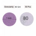 Uxcell 50pcs 1-inch Purple Sanding Discs 80 Grits Hook And Loop Professional Aluminum Oxide Sand Paper Mini Size For Wood Metal