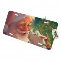 Graphics More Christmas Holiday Santa Claus With Puppy Novelty Metal Vanity Tag License Plate