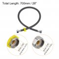 Uxcell Faucet Supply Line Connector G1 2 Female X 28 Inch Long Braided 304 Stainless Steel Water Hose Black