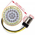 Httmt- Us-tghd-tsl001 293002lens-sk- 2 Inch 1157 Bullet White Amber Led Turn Signal Inserts W Lens Cover Compatible With H-d