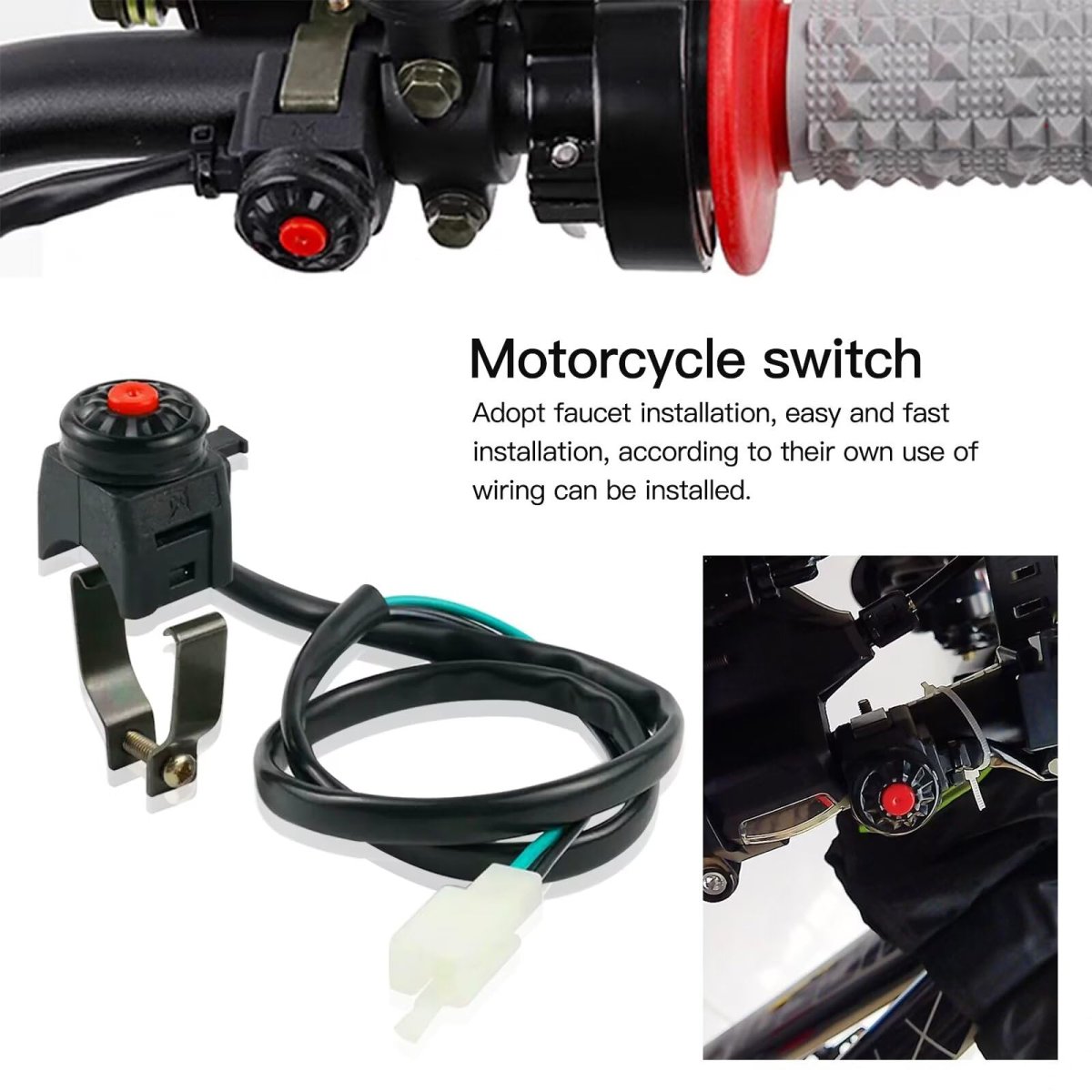 Motorcycle Kill Switch Fits For Handlebar Mounted Diameter 7 8 Bars 22mm Dirt Bike Pit Atv Quad