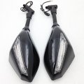 Smt-integrated Led Turn Signals Side Mirrors Compatible With Street Bike Gloss Black B00rnisoim
