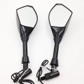 Smt-integrated Led Turn Signals Side Mirrors Compatible With Street Bike Gloss Black B00rnisoim