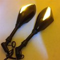 Smt-integrated Led Turn Signals Side Mirrors Compatible With Street Bike Gloss Black B00rnisoim