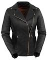 True Element Womens Premium Braided Motorcycle Leather Jacket Black Size 3xl 
