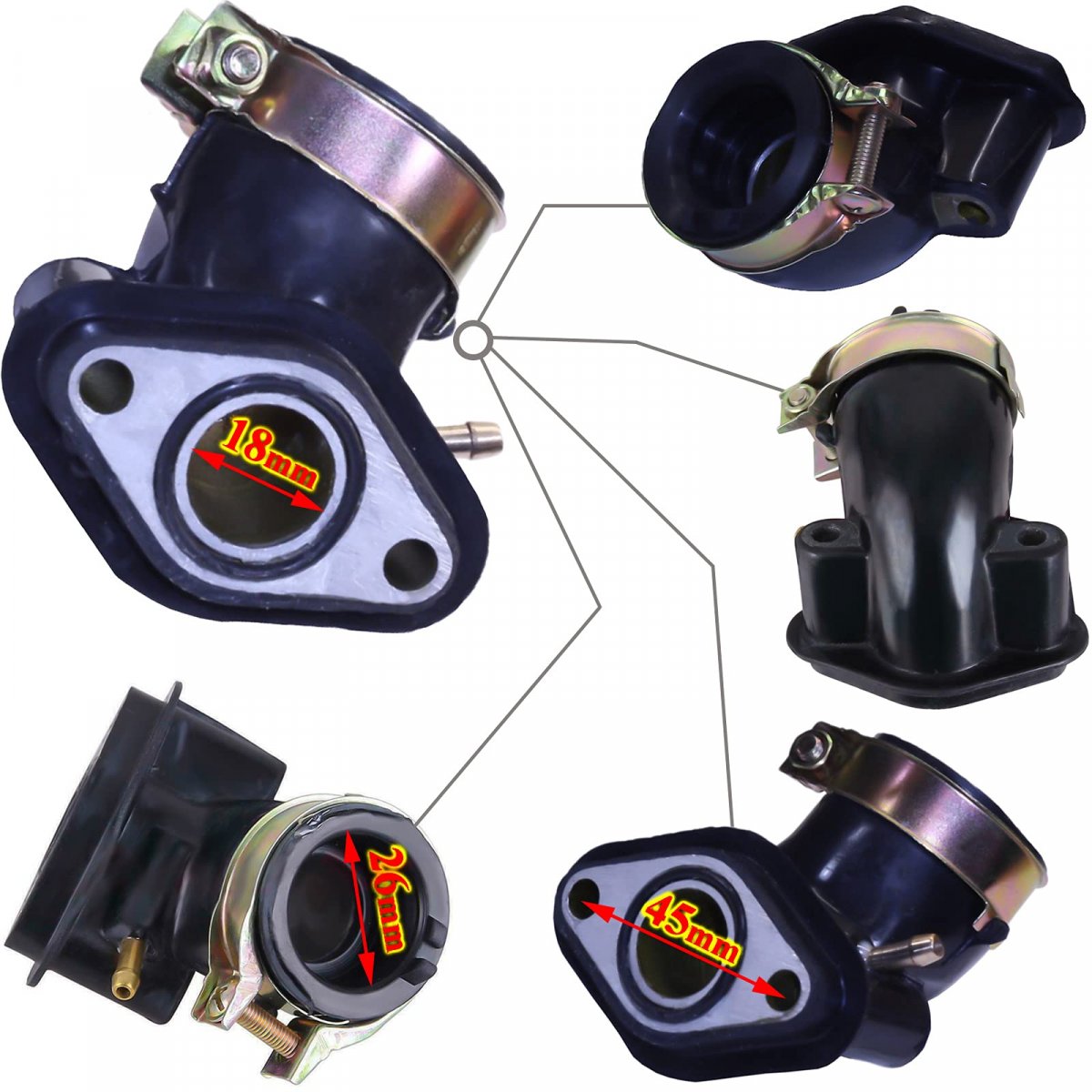Glenparts Carburetor Pd18j For Chinese Scooter Sunl Roketa Baja Taotao Works Withkeihin Gy6 50cc-80cc 110cc 139qmb 139qma 4