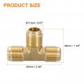 Uxcell Brass Tee Pipe Fitting 1 2 X Npt 3 Way T-connector Coupler Adapter For Gas Transport Connect Pipelines Pcs