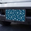 Graphics More Snowflakes On Blue Tile Pattern Novelty Metal Vanity Tag License Plate