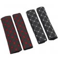 Evevik 1 Pair Auto Seatbelt Pad With Exquisite Lattice Design Soft Leather Stylish Elegant Car Series Belt Covers For Adults