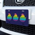 Graphics More Rainbow Striped Peep Novelty Metal Vanity Tag License Plate