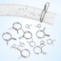 10pcs 0 29-0 36 Inch Inner Dia Double Wire Spring Hose Clamp Stainless Steel Adjustable Clips For Fuel Line Silicone Tube Water 