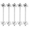 5pcs M5x120mm 304 Stainless Steel Double End Threaded Stud Screw Bolt With Nuts Square Flat Washers Spring For House 