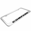 Jeep Compass 3d Embossed Letters On Mirror Chrome Metal License Plate Frame