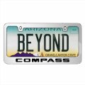 Ipick Image Made For Jeep Compass 3d Embossed Letters On Mirror Chrome Metal License Plate Frame